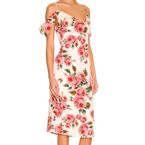 Revolve‎ More To Come Tasha Drape Midi Dress Size Medium NWT - Picture 2 of 9